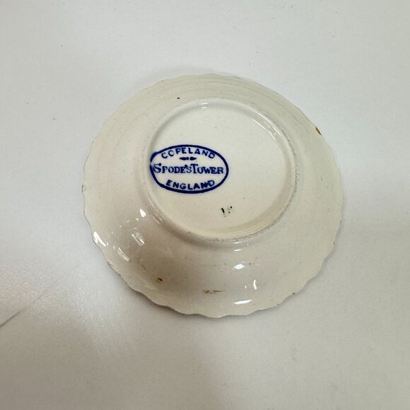 VTG Copeland Spode Tower Blue/White Butter Pat Mini Trinket Plate 3 -1/8"x 3/4" - Picture 2 of 7